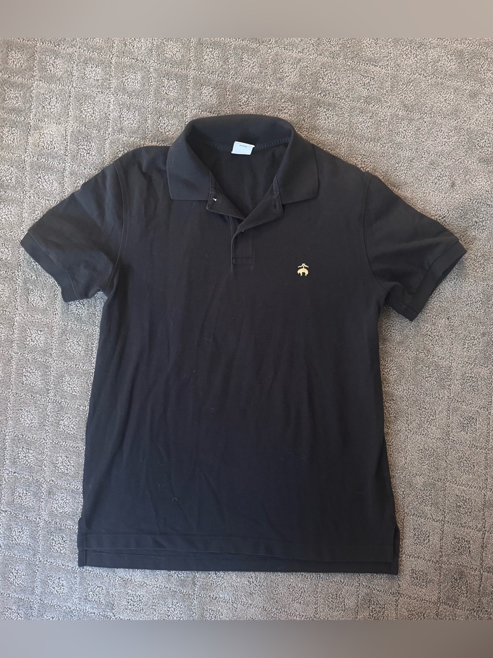 Men's Brooks Brothers Black Polo Shirt size L slim fit 100% cotton